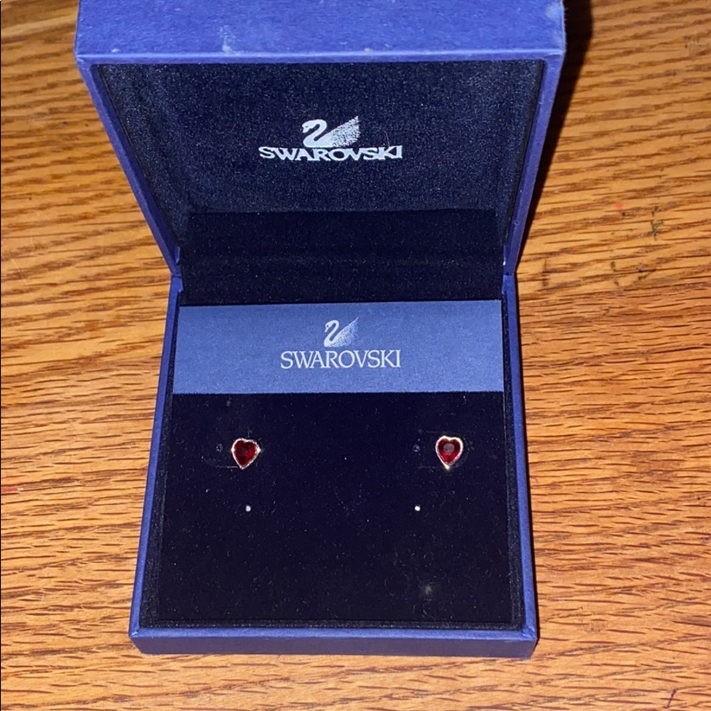 swarovski heart earrings NEW